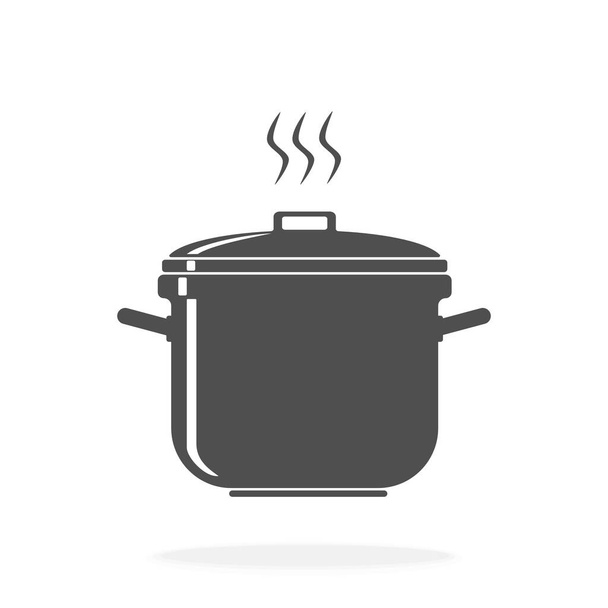 Icono de tapa cerrada de olla de cocina - Símbolo de ilustración vectorial
 - Vector, Imagen