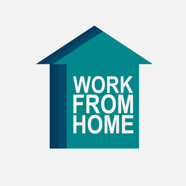Work from home text with house icon. Coronavirus sign. Influenza pandemic logo. Sars Covid-19 symbol. Isolated on white background. Vector illustration image. - Vettoriali, immagini