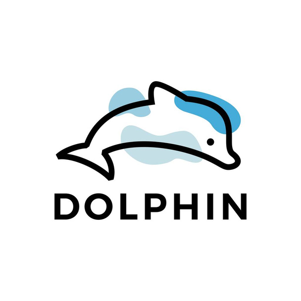 Delphin Umriss Logo Vektor Symbol Illustration - Vektor, Bild