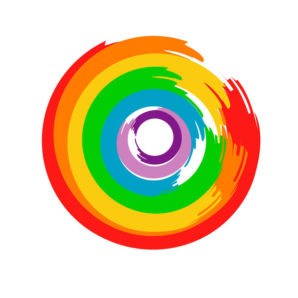 personalizado grunge hermoso brillante círculo colorido arco iris logotipo vector icono diseño ilustraciones
 - Vector, Imagen