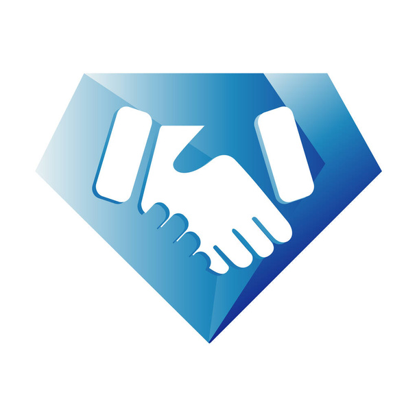 Zeichen von Teamwork und Vertrauen Illustrationen Handschlag Logo Vektor das Design Bedeutung Deal Partnerschaft Freundschaft Zusammenarbeit Geschäft - Vektor, Bild