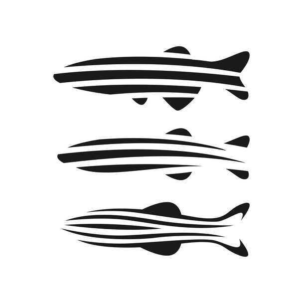 schwarz weiß einfach modern Zebrafisch Logo Design Vektor Symbol Symbol in trendigen Design-Stil Illustration im EPS10-Format - Vektor, Bild