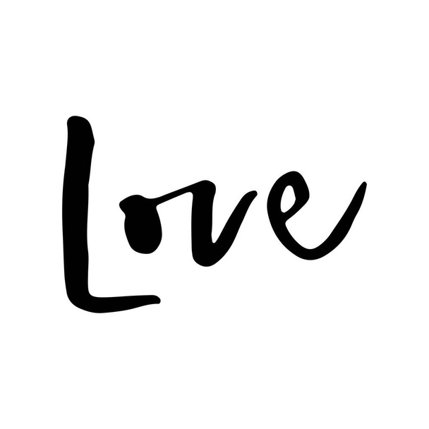 Love. Letterin composition. Black and white quote. - Вектор, зображення