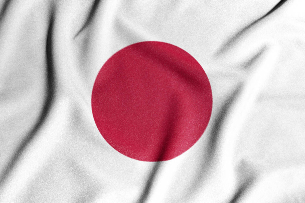 Nationale vlag van Japan. Het belangrijkste symbool van een onafhankelijk land. Vlag van Japan. Een kenmerk van de grote omvang van een democratische staat.2021 - Foto, afbeelding