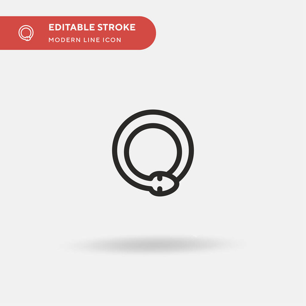Ouroboros Simple vector icon. Illustration symbol design template for web mobile UI element. Perfect color modern pictogram on editable stroke. Ouroboros icons for your business project - Vector, Image