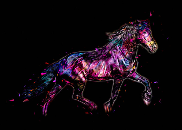 Барвисте мистецтво коней ілюстрація гранжевого живопису
 - Фото, зображення