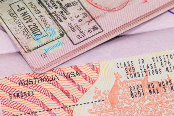 Австралийская виза в паспорте
 - Фото, изображение
