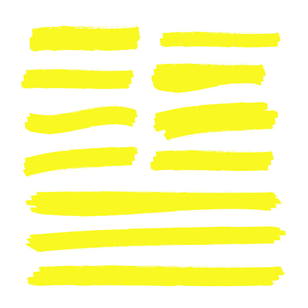 Marker marks. Yellow marker text selection vector - Vector, Image
