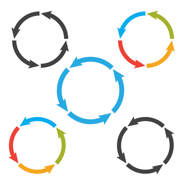 Circle arrows steps. Processes vector set for business infographic - Vektori, kuva