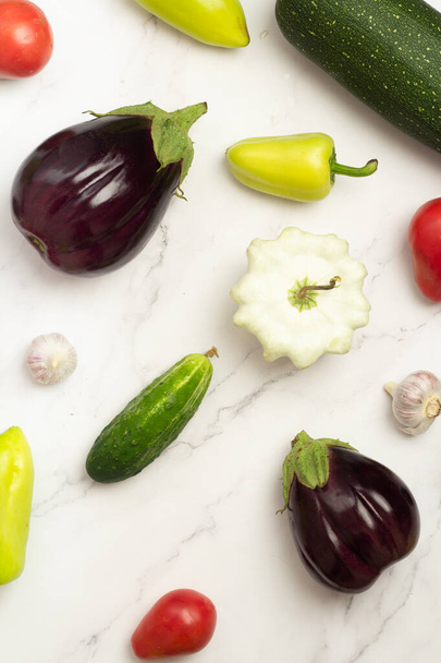 fresh vegetables on white background - Φωτογραφία, εικόνα