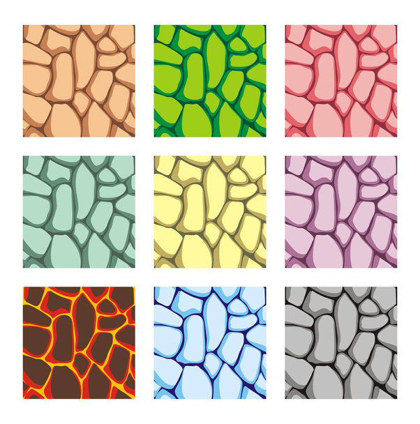 conjunto de patrón de textura sin costura, piedra vectorial y fondo de pared texturas colección
 - Vector, imagen