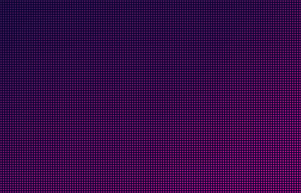 LED-Bildschirmverlauf Hintergrund, rosa und lila Monitorpunkte. Nahaufnahme der Makrotextur des Displays. - Vektor, Bild