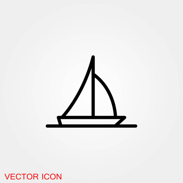 Ikona lodi. Dopravní vektorový znak lodě - Vektor, obrázek