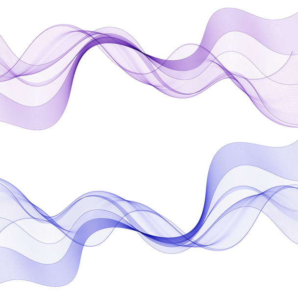 Sada abstraktních barevných vln. Nápis, rozložení šablony - Vektor, obrázek