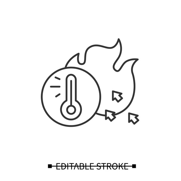 Highly flammable icon. Fire or high temperature alert simple vector illustration - Vector, Image