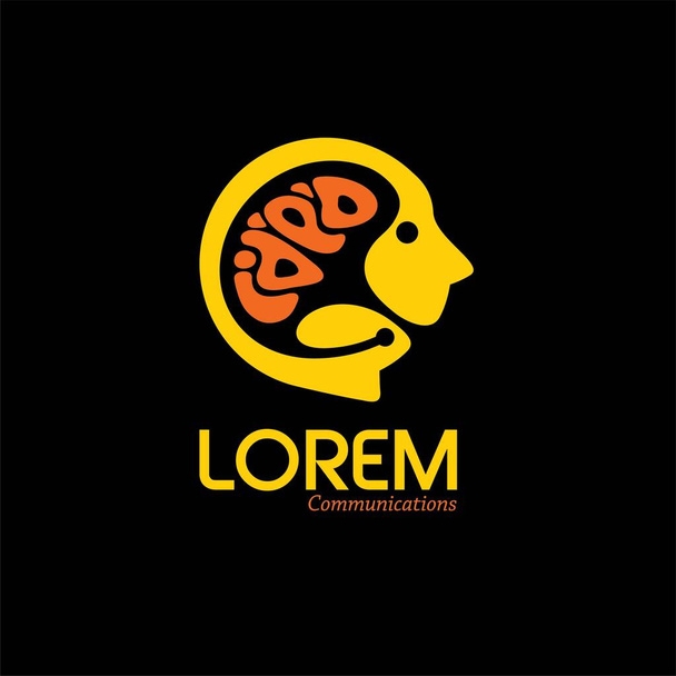 Conception du logo Cerveau et communication - Vecteur, image