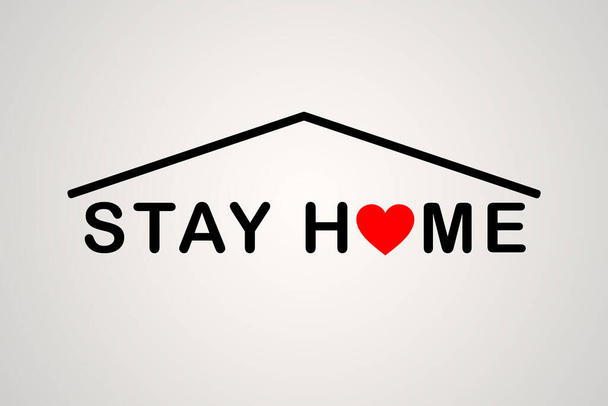Maradj a Home ikonnál. Otthon maradni egy világjárvány idején. Karantén illusztráció. - Fotó, kép