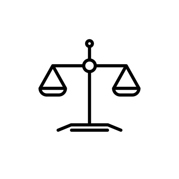 Ilustración Gráfico vectorial del icono de escala. Apto para el juicio, la justicia, la ley, la igualdad, etc.
. - Vector, imagen