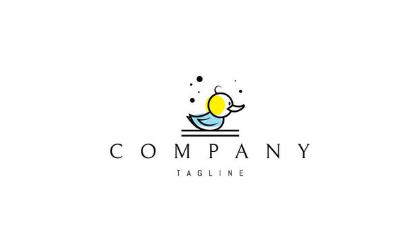 Logo vectoriel couleur sur lequel une image abstraite d'un petit canard mignon. - Vecteur, image