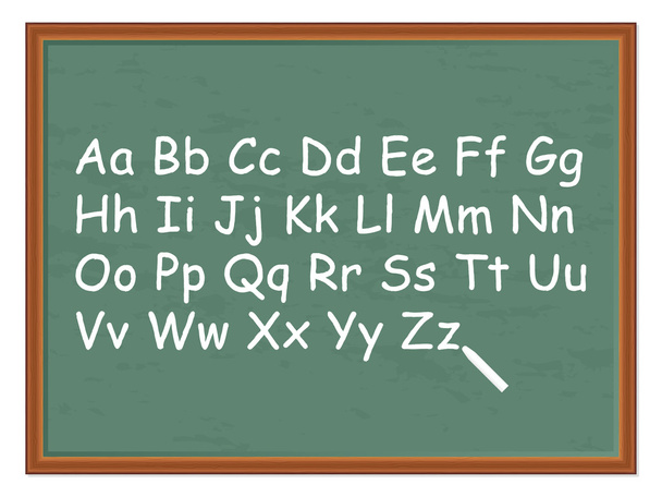 Chalkboard and alphabet - Vector, Image