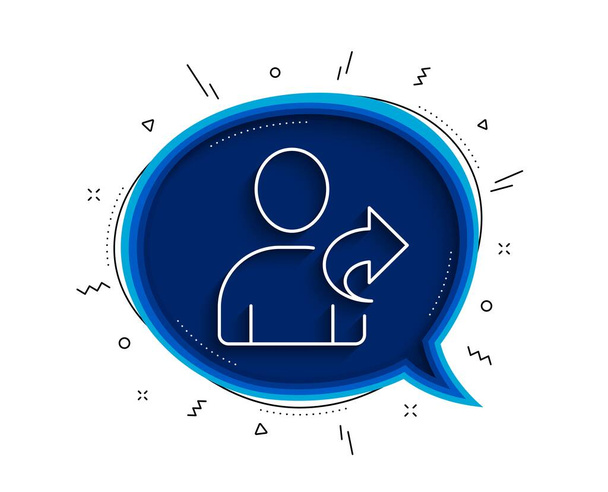 Refer a friend line icon. Chat bubble with shadow. Share sign. Thin line refer friend icon. Vector - Vettoriali, immagini