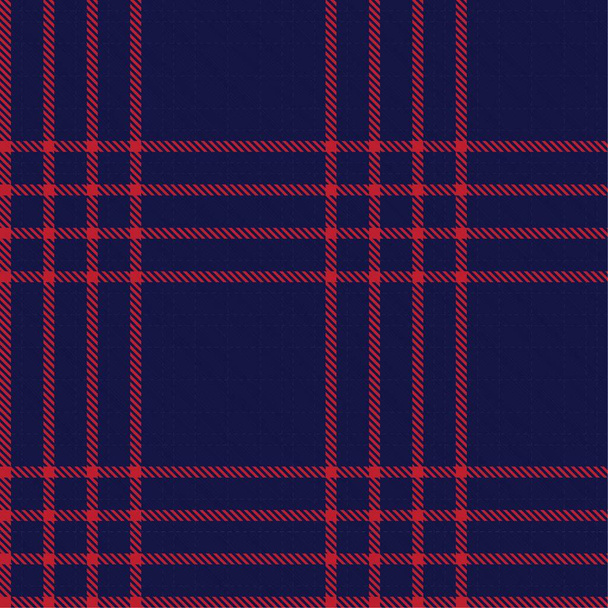Red Navy Glen Plaid texturiertes nahtloses Muster für Modetextilien und Grafiken - Vektor, Bild