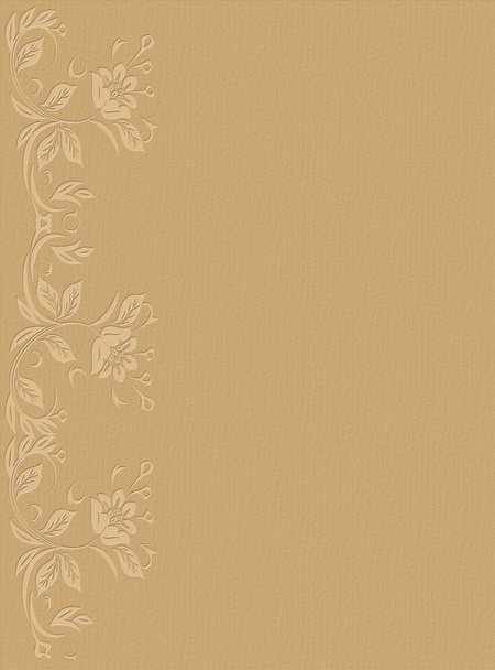 Beige embossed paper with flower. - Vector, Image