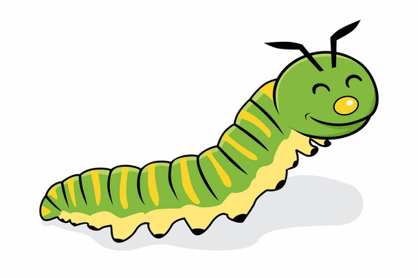 Caterpillar Γελοιογραφία Απομονωμένη απεικόνιση - Διάνυσμα, εικόνα