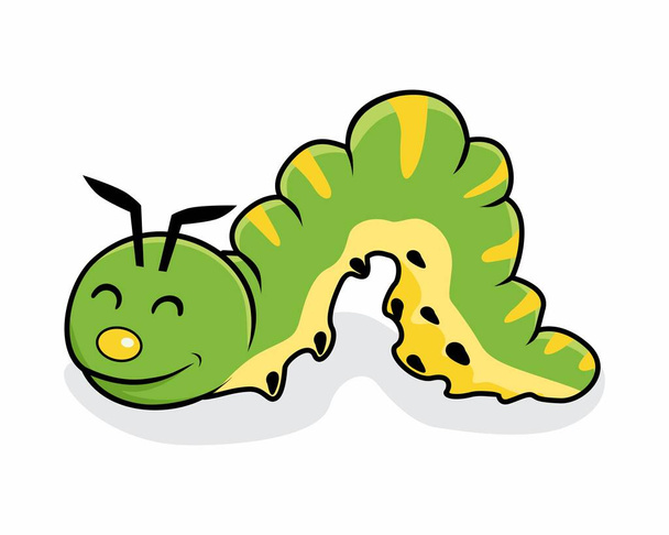Ilustración aislada de dibujos animados de Caterpillar
 - Vector, imagen