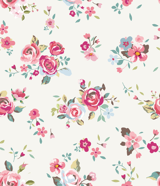 Minúsculo vintage bonito flor vetor padrão fundo
 - Vetor, Imagem