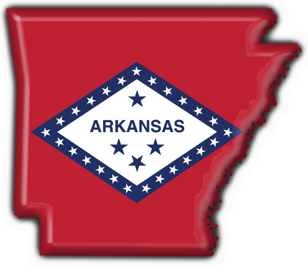 Arkansas (USA State) button flag map shape - Photo, Image