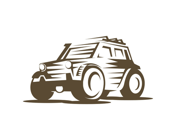 4x4 Off Road Car Illustration with Silhouette Style Vector - Vektor, Bild