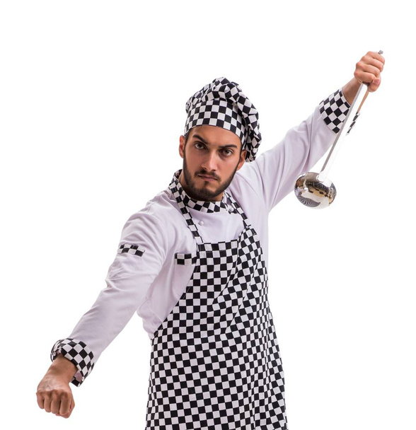 Male cook isolated on the white background - Photo, Image