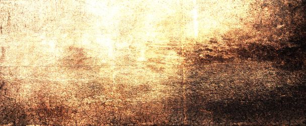 Eski kahverengi parşömen arkaplanı, sararmış eski grunge desen kenarları ve sıkıntılı eski antika renklerle kapalı beyaz ışık merkezi - Fotoğraf, Görsel
