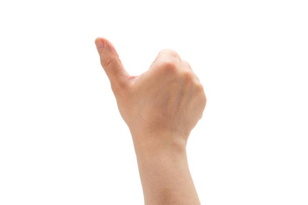 Рука людини ізольована на білому тлі. ОК символ
. - Фото, зображення