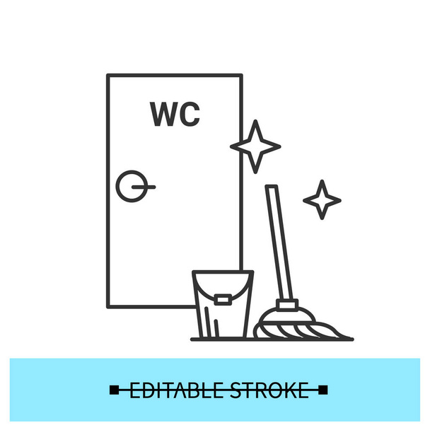 icône de désinfection WC. Nettoyage des toilettes et hygiène du bureau illustration vectorielle simple - Vecteur, image
