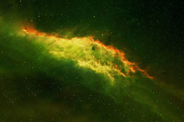 Niezwykła zielona galaktyka. Elementy tego obrazu zostały dostarczone przez NASA. Wysokiej jakości zdjęcie - Zdjęcie, obraz