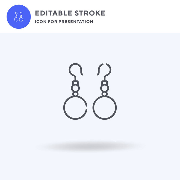 Earrings icon vector, filled flat sign, solid pictogram isolated on white, logo illustration. Earrings icon for presentation. - Vector, Image