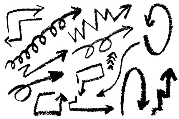 Простий векторний малюнок рук Різні стрілки з чорним креоном
,  - Вектор, зображення