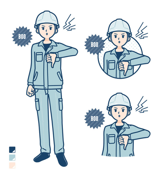 A Man wearing workwear with Booing images - Vector, Imagen
