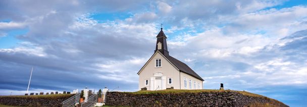 The Wooden Church on Southern Coast of Iceland, called Strandarkirkja - Fotoğraf, Görsel