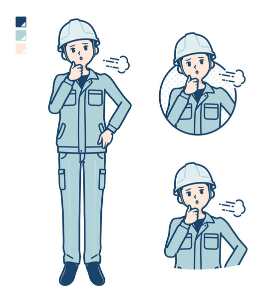 A Man wearing workwear with Sighing images - Vector, Image