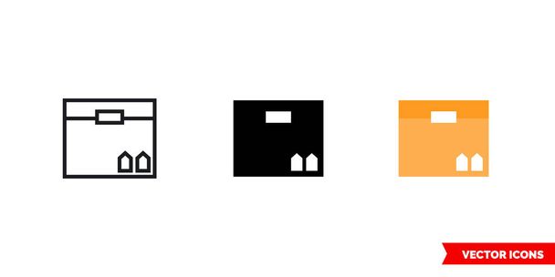 Package icon of 3 types. Isolated vector sign symbol. - Vettoriali, immagini