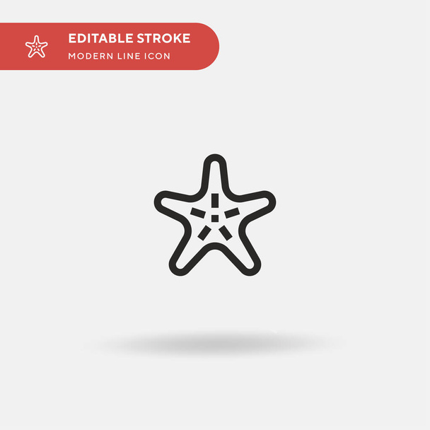 Starfish Simple vector icon. Illustration symbol design template for web mobile UI element. Perfect color modern pictogram on editable stroke. Starfish icons for your business project - Vector, Image
