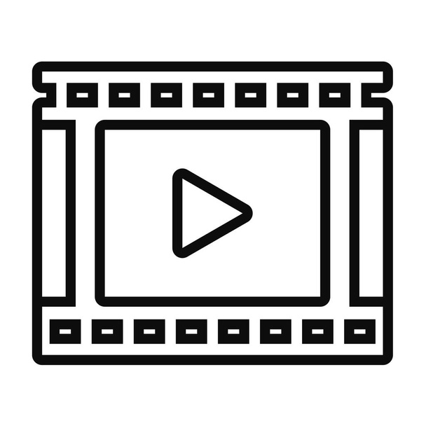 film videó lejátszó ikon, vonal stílus - Vektor, kép