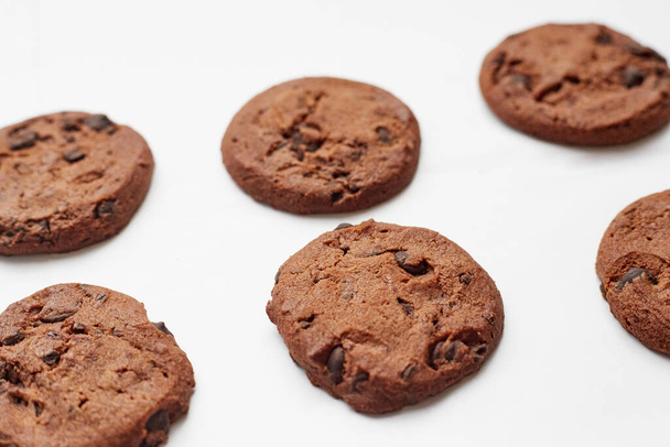 cookies with chocolate top view - Valokuva, kuva