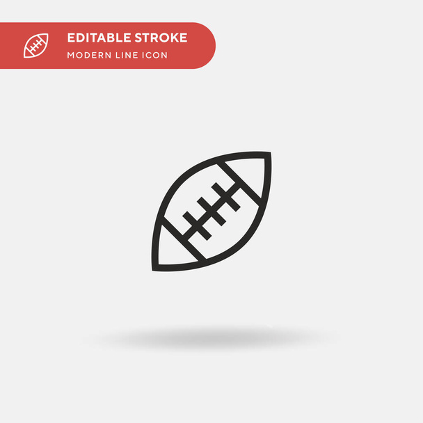 Rugby Ball Semplice icona vettoriale. Illustrazione modello di design simbolo per elemento web mobile UI. Pittogramma moderno a colori perfetto sul tratto modificabile. Icone Rugby Ball per il tuo progetto aziendale - Vettoriali, immagini