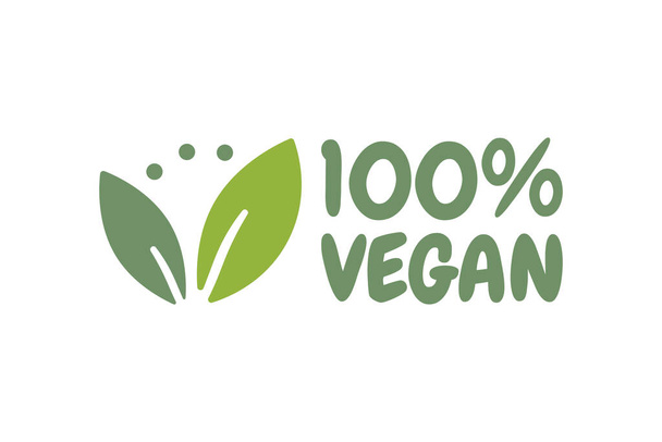 Vegan Bio, Ecology, Organic logo and icon, label, tag. Green leaf icon on white background. - Vektor, Bild