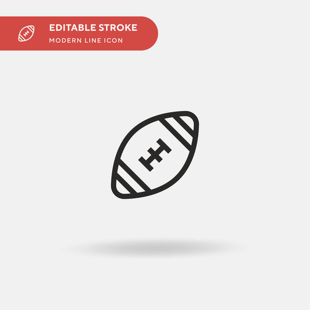 Rugby Ball Semplice icona vettoriale. Illustrazione modello di design simbolo per elemento web mobile UI. Pittogramma moderno a colori perfetto sul tratto modificabile. Icone Rugby Ball per il tuo progetto aziendale - Vettoriali, immagini
