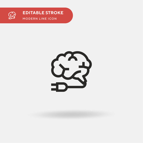 Creative Brain Simple vector icon. Illustration symbol design template for web mobile UI element. Perfect color modern pictogram on editable stroke. Creative Brain icons for your business project - Vector, Image